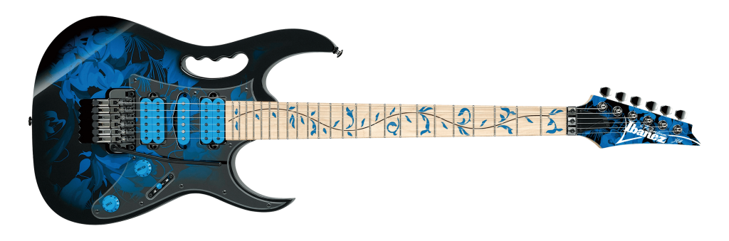 Ibanez JEM77P-BFP Steve Vai Signature JEM Premium Electric Guitar with Case (Blue Floral)