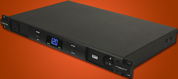 Furman P-1800 AR power conditioner against orange background
