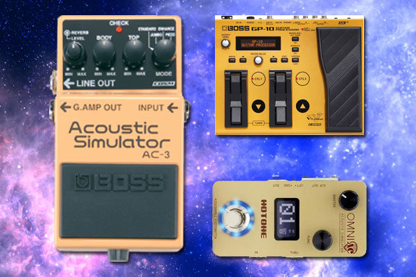 Acoustic guitar simulation effects pedals