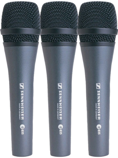 Sennheiser E 835 3-pack Dynamic Cardioid Microphone