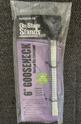 On-Stage Stands Gooseneck 6″ inch Flexible Mic Extension MSA9030-06 (Chrome)